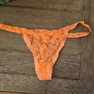 Victoria's Secret Orange Lace String Panty NWOT